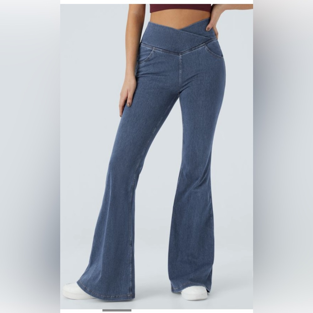 HALARA Blue Flare Wide Leg Jeans